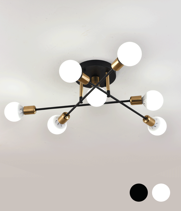 스톡 7등 거실등 안방등 (블랙/화이트)