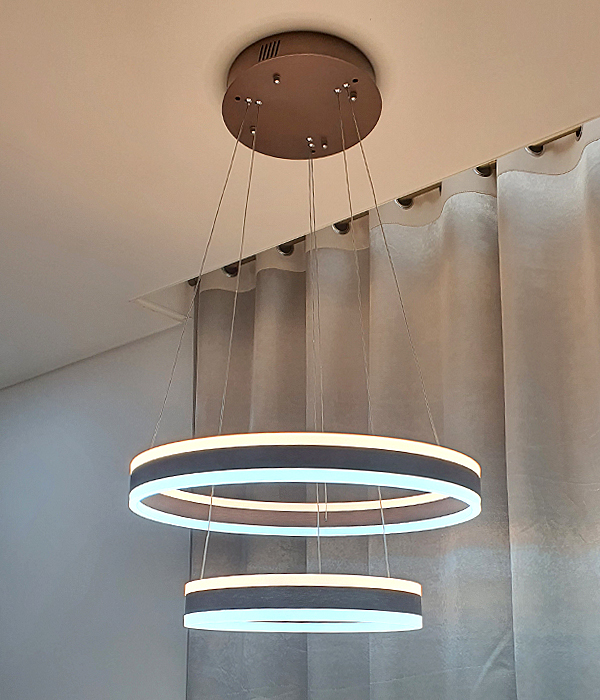 LED 쿠베르 투톤 2단 펜던트조명, 식탁등 (LED80W)