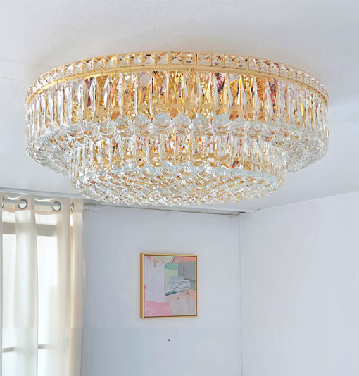 밍크골드 원형 16등 대형 크리스탈거실등 거실전등